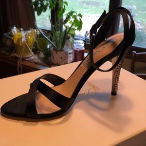 Nina black heels with sparkle heel